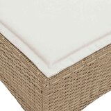 vidaXL Vrtni stolčki z blazinami 2 kosa Bež 55x55x36 cm Poly Rattan | Shoptok.si