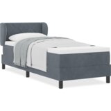Box Spring krevet s madracem tamnosive boje 80x200 cm od baršuna | shoptok.hr