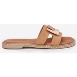 ARTIKER Women's Flat Sandals With Decorative Detail Beige | Shoptok.si
