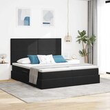  LED krevet za pohranu s madracem Crna 200 x 200 cm Baršun | shoptok.hr