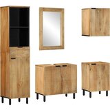 vidaXL 5 kosov kopalniškega pohištva Brown Solid Wood Mango | Shoptok.si