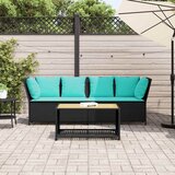  Vrtna sofa od poliratana s jastucima crna | shoptok.hr