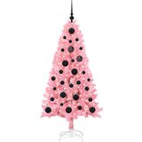 vidaXL Božično drevo med 150 LED z stojalom Roza 150 cm PVC | Shoptok.si