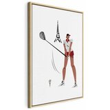  Slika - Female Golfer With the Eiffel Tower in the Background - Illustration 60x90 U prirodnom drvenom okviru | shoptok.hr