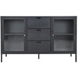 House Nordic Črna kovinska vitrina 140x85 cm Dalby – Cene