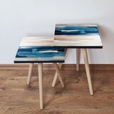 Hanah home 2Shp94 - navy blue navy bluebeigewhite nesting table (2 pieces) | ePonuda.com
