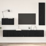 vidaXL TV Kabinet za Zid s policom Ostalo s pohranom s vratima 4 pcs Crni hrast Cijene