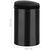  Automatska kanta za otpad sa senzorom 30 L ugljični čelik crna | shoptok.hr