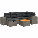 Maison Chic Seti vrtnega pohištva - Vrtna garnitura - Vrtni pohištvo set 7-delna z blazinami siv poli ratan, (21802305) | Shoptok.si