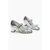 NİŞANTAŞI SHOES Every Silver Patent Leather Bow Detail Women's High Heel Shoes | shoptok.hr
