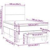  s oprugama i madracem smeđesivi 120 x 190 cm od tkanine | shoptok.hr