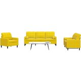 vidaXL 3-dijelni set sofa s jastucima žuti baršunasti | shoptok.hr