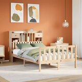 vidaXL Krevet s regalom za knjige bez madraca 135x190 cm od borovine | shoptok.hr