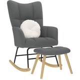 vidaXL Stolica za ljuljanje s osloncem za noge od tkanine tamnosiva | shoptok.hr
