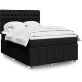 vidaXL Box spring postelja z vzmetnico črna 140x200 cm blago | Shoptok.si