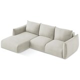 Makamii Bež sklopiva kutna garnitura (s lijevim kutom/s ležaljkom) Leila – | shoptok.hr