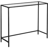 Songmics Konzolna miza, mizica iz kaljenega stekla, moderna sedežna garnitura ali mizica za predsobo, kovinski okvir, nastavljive noge, za dnevno sobo, predsobo, črna LGT026B01, (21387905) Cene