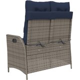  Vrtni naslonjač s jastucima sivi od poliratana Siva 104 x 59 x 93 cm | Shoptok.si