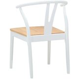  Stolac za blagovanje 2 pcs Bjela i prirodna Čvrsto drvo od gume | shoptok.hr