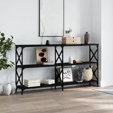 vidaXL Konzolna mizica črna 156x28x80,5 cm inženirski les Cene
