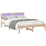 vidaXL Konstrukcija postelje Rjava 140 x 190 cm Masivno borovo les, (5000123482) | Shoptok.si