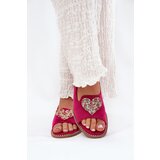 S. BARSKI Women's sandals with decorative heart S.Barski KV27-018 fuchsia | ePonuda.com