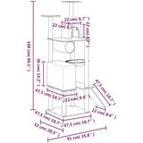  Penjalica za mačke sa stupovima za grebanje krem 168 cm | shoptok.hr