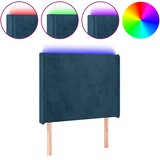  LED uzglavlje tamnoplavo 83x16x118/128 cm baršunasto | shoptok.hr