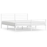  Metalni okvir kreveta uzglavlje i podnožje bijeli 200x200 cm | shoptok.hr