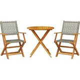  3-dijelni bistro set od poliratana i masivnog drva sivi Siva 70 x 75 cm | shoptok.hr