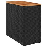 vidaXL vrtna miza z leseno mizno ploščo črna 58x27,5x55 cm poli ratan, (21141255) | Shoptok.si