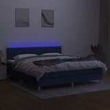  Krevet box spring s madracem LED plavi 160x200 cm od tkanine | shoptok.hr