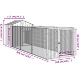  Kućica za pse s krovom svjetlosiva 117 x 405 x 123 cm čelična | Shoptok.si