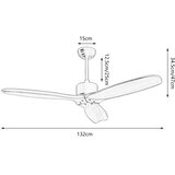  ZEVENTI - Plafonski ventilator CUENCA Wi-Fi Tuya crna/hrast + daljinski upravljač | Eponuda.com