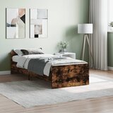 vidaXL Posteljni okvir dimljen hrast 75x190 cm inženirski les Cene