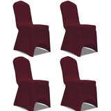 vidaXL Raztegljiva Prevleka za Stol 4 kosi Bordo Cene