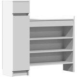 vidaXL Omarica za čevlje bela 100,5x28x100 cm inženirski les | Shoptok.si