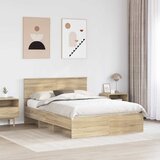  Krevetna konstrukcija s uzglavljem Sonoma hrast 150 x 200 cm | shoptok.hr