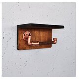 Hanah home polica sa držačem Cop056, 29x16x14 cm, boje oraha | ePonuda.com