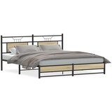 Metalni Kovinski posteljni okvir brez vzmetnice sonoma hrast 183x213 cm, (21829274) | Shoptok.si