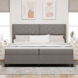  LED Box Spring Krevet Sivo-smeđa 200 x 200 cm tkanina | shoptok.hr