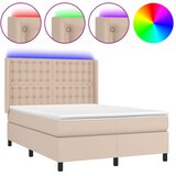  box spring madrac LED cappuccino 140x200cm umjetna koža | shoptok.hr