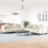  2-dijelni set sofa s jastucima krem baršunasti | shoptok.hr
