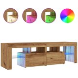 Maison Chic TV omarica - TV stojalo - Televizijska omarica z LED artisan hrast 140x36,5x40 cm inženirski les, (21701339) | Shoptok.si