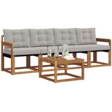 Set vanjskih sofa 5 kom. Prirodna i svijetlo siva | shoptok.hr