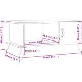  Stolić za kavu sjajni bijeli 90 x 50 x 40 cm konstruirano drvo | shoptok.hr
