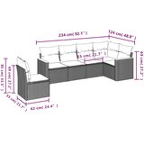  6-dijelni set vrtnih sofa s jastucima crni od poliratana | shoptok.hr