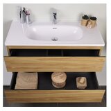 Hanah home Kupatilski ormarić sa umivaonikom i ogledalom (2 komada) Lignum Meguro | Eponuda.com