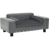 SOFA za pse siva 81 x 43 x 31 cm od pliša i umjetne kože | shoptok.hr