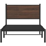  Metalni okvir kreveta bez madraca smeđi hrast 100x190 cm | shoptok.hr